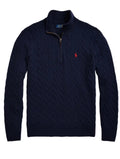 1:1 rl cable knit 1/4 zip